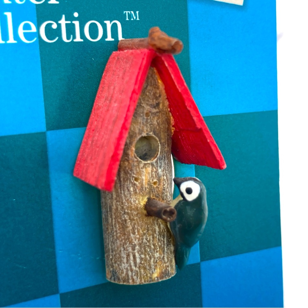 Red Birdhouse Brooch Russ Woodland Winter Collection New Bird Pin